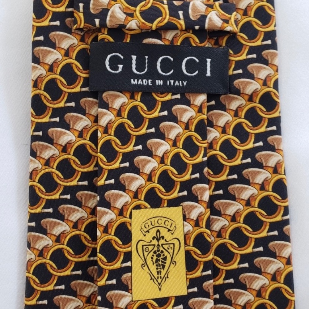 Men's 100% Silk Gucci Necktie - Picture 3 of 7